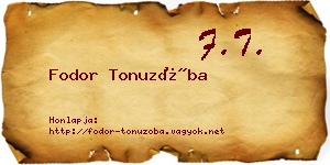 Fodor Tonuzóba névjegykártya